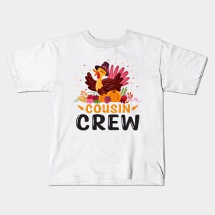 Cousin Crew Turkey Cute Family Thanksgiving Pajamas Kids T-Shirt